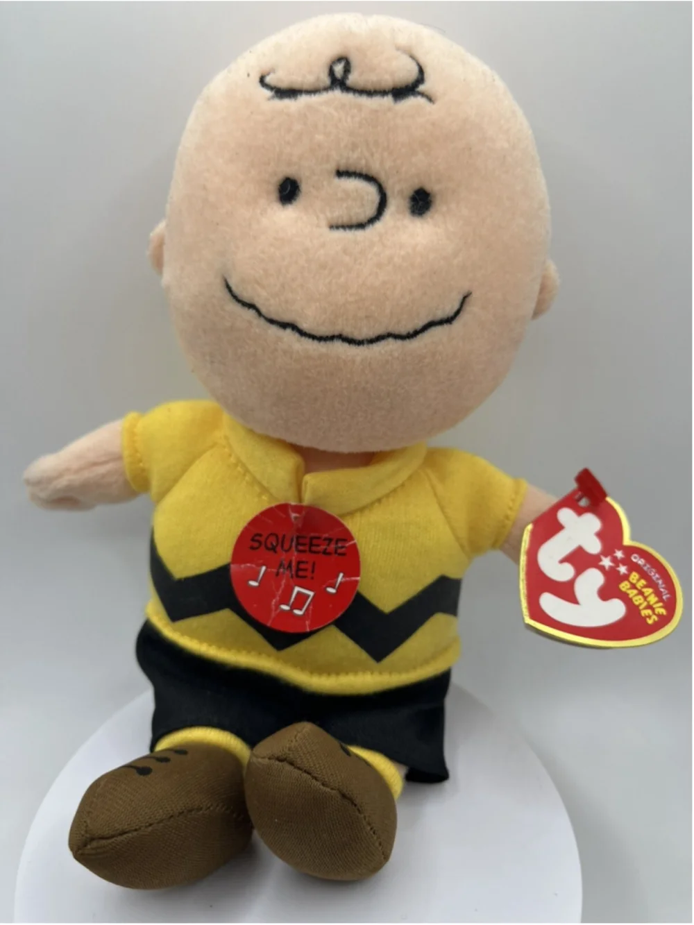 VTG Peanuts 2010 TY Beanie Baby Charlie Brown NEEDS BATTERIES RETIRED WITH TAG